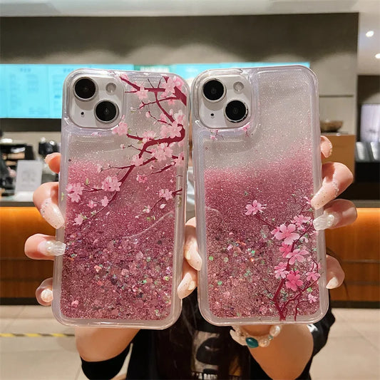 Pink Glitter Quicksand Case Cover