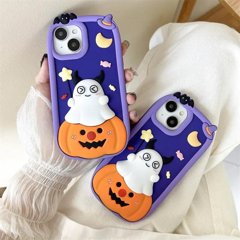 Halloween Purple Pumpkin Ghost Case